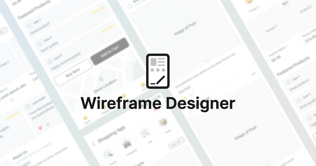 Wireframe Designer App Logo on Background Treatment