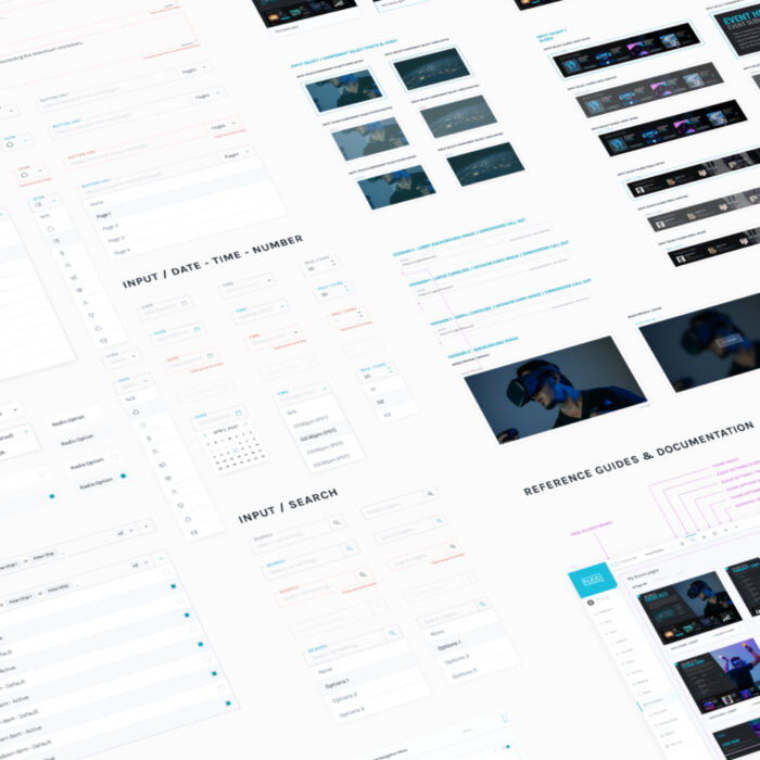 Isometric view of user interface components for the Hubb Design System